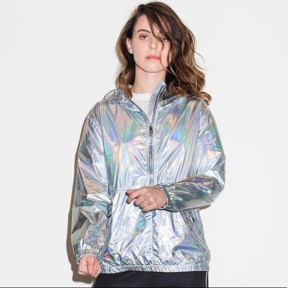 Converse Jackets & Blazers - Converse oil slick packable rain jacket size XS